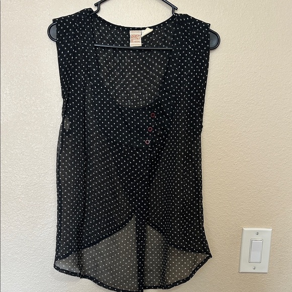 Billabong Black and White Polka Dot Blouse - Picture 1 of 3